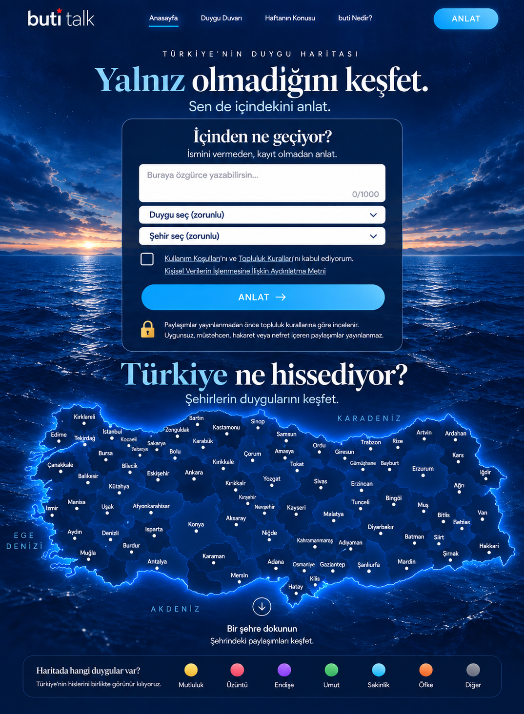 buti talk — Türkiye'nin Duygu Haritası